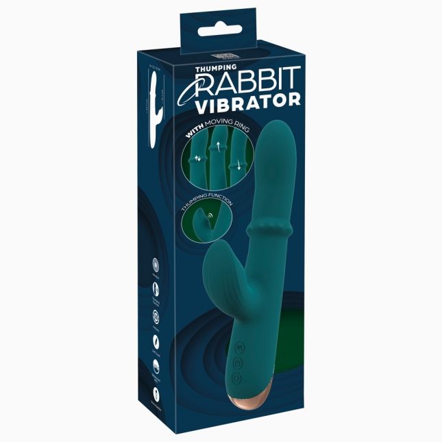 Вібратор - Thumping Rabbit Vibrator With Moving Ring Вібратор - Thumping Rabbit Vibrator With Moving Ring