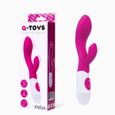 Вибратор с клиторальным стимулятором Toyfa A-Toys Fela, силикон, розовый, 20,5 см Вибратор с клиторальным стимулятором Toyfa A-Toys Fela, силикон, розовый, 20,5 см