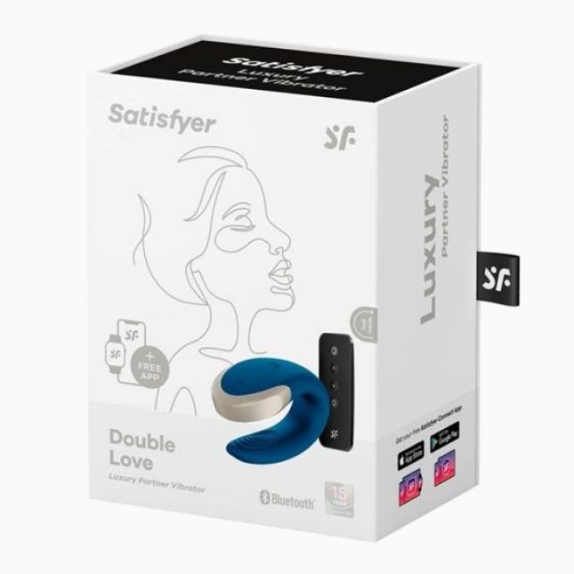 Вібратор для пар - Satisfyer Double Love Blue (App) Вібратор для пар - Satisfyer Double Love Blue (App)