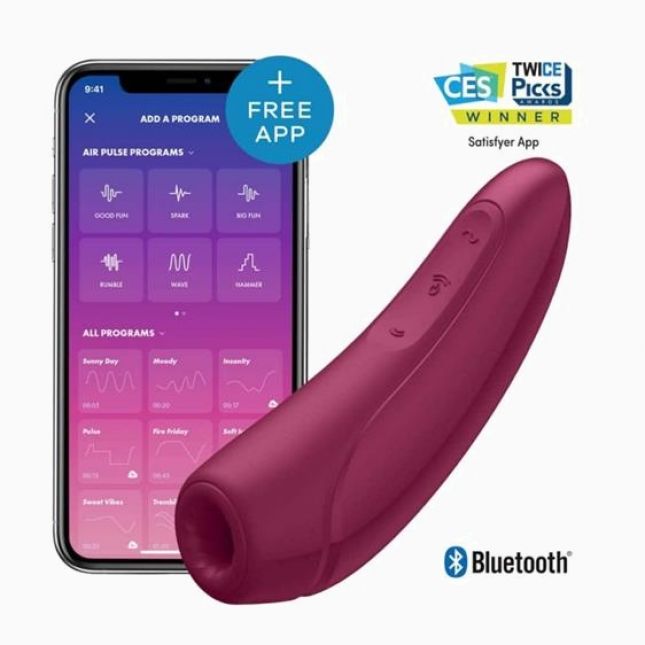 Вакуумний кліторальний вібратор - Satisfyer Curvy 1+ Rose Red (App)