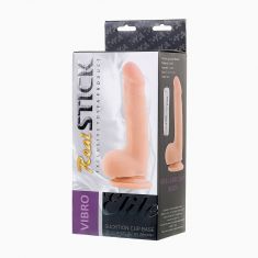 Реалістичний вібратор Toyfa RealStick Elite Vibro, TPR, тілесний, 7 режимів вібрації, 18,5 см