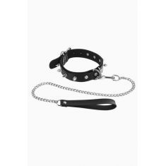 Ошейник с шипами и с поводком Fetish Tentation Spikes and Leash (мятая упаковка)