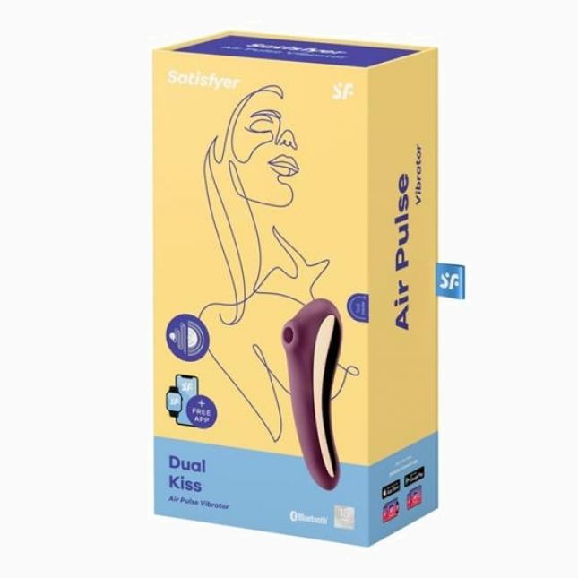 Вакуумний кліторальний вібратор - Satisfyer Dual Kiss Wine Red