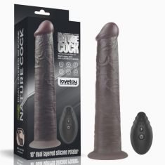 Вібратор - Dual-Layered Silicone Rotator 10" Black