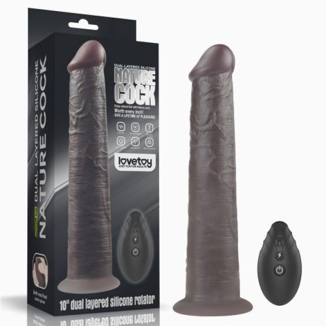 Вібратор - Dual-Layered Silicone Rotator 10" Black