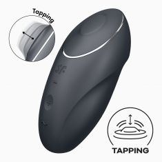 Вибростимулятор-пульсатор Satisfyer Tap & Climax 1 Grey, эффект постукивания пальцем, 2 мотора