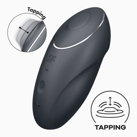 Вібростимулятор-пульсатор Satisfyer Tap & Climax 1 Grey, ефект постукування пальцем, 2 мотори