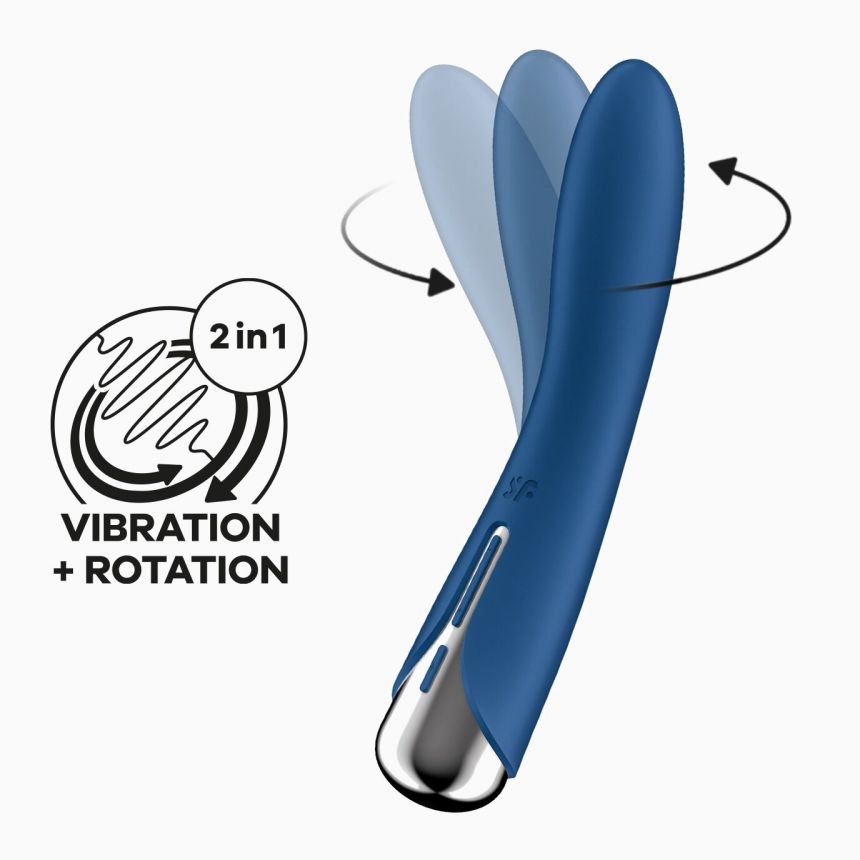 Вібратор точки G з обертанням Satisfyer Spinning Vibe 1 Blue, 2 мотори Вібратор точки G з обертанням Satisfyer Spinning Vibe 1 Blue, 2 мотори