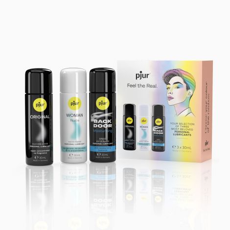 Набір лубрикантів pjur Pride Box 3х30 мл, 2 змазки на водній основі та 1 на силіконовій