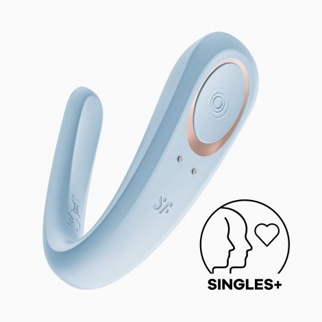 Вібратор для пар Satisfyer Double Classic Light Blue з одним моторчиком