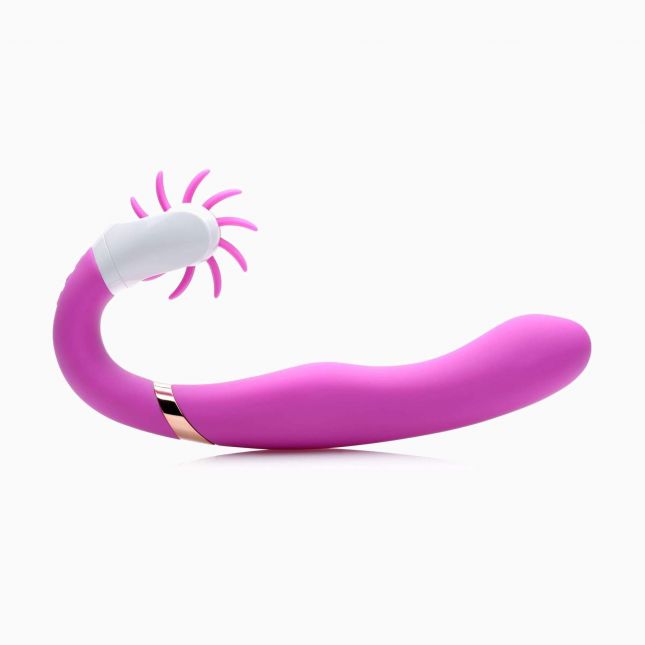 G - Licker 12X Silicone Vibe with Clitoral Stimulation - стимулятор, 15х3.8 см