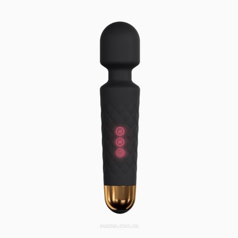 Мини-вибромассажер Dorcel Wand Wanderful Black мощный, водонепроницаемый, 18 режимов работы