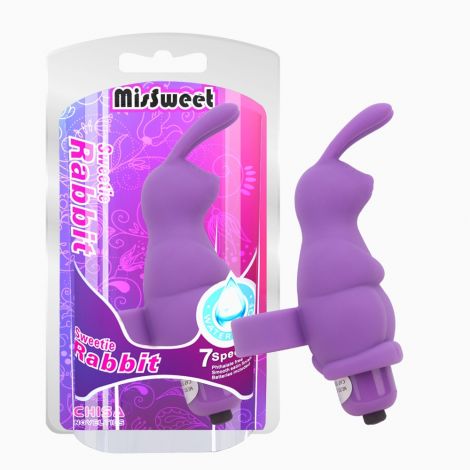 Кліторний стимулятор - Sweetie Rabbit Finger Vibrator, фіолетовий