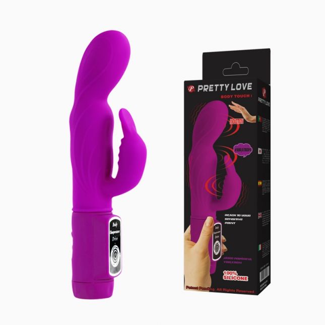 Комп'ютерний вібратор - Pretty Love Body Touch Vibrator + rabbit - purple Комп'ютерний вібратор - Pretty Love Body Touch Vibrator + rabbit - purple