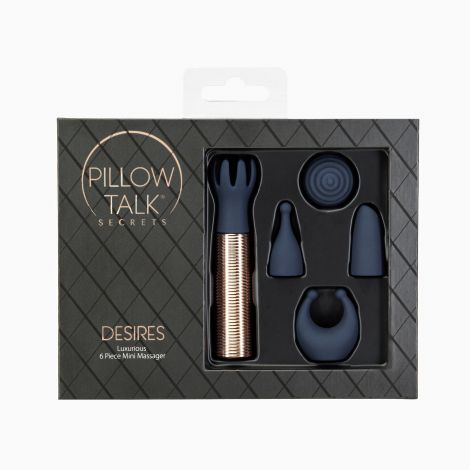 Вібромасажер Pillow Talk Secrets Desires 6-Piece Mini Massager Set - Navy