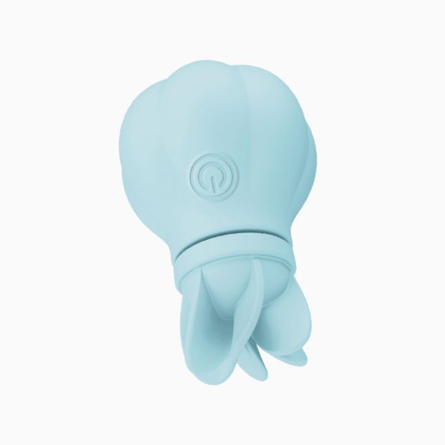 Вибратор Adrien Lastic Caress Blue с крутящимися насадками для стимуляции эрогенных зон