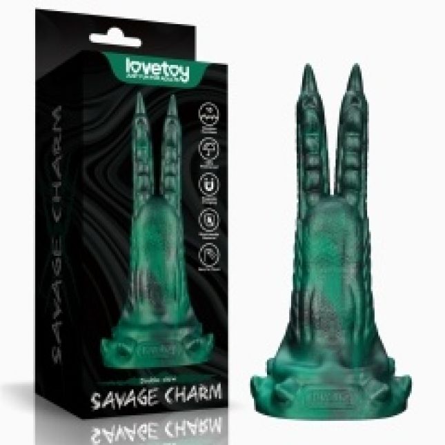Вібростимулятор - Double-Claw Vibrating Silicone Dildo Savage Charm