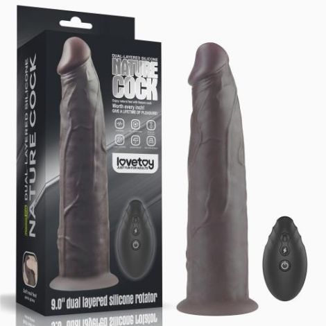 Вібратор - Dual-Layered Silicone Rotator 9" Black