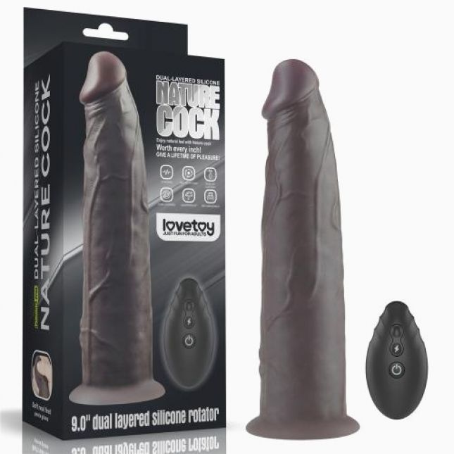Вібратор - Dual-Layered Silicone Rotator 9" Black
