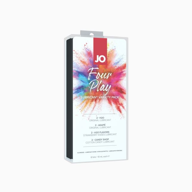 Набір змазок на водній основі System JO Four Play (8×10 мл): H2O Original, Agapé Original, H2O Straw