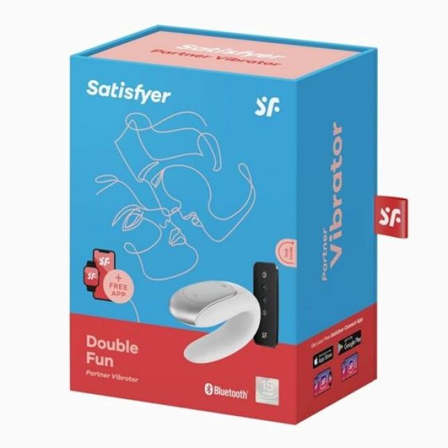Вібратор для пар - Satisfyer Double Fun White (App) Вібратор для пар - Satisfyer Double Fun White (App)