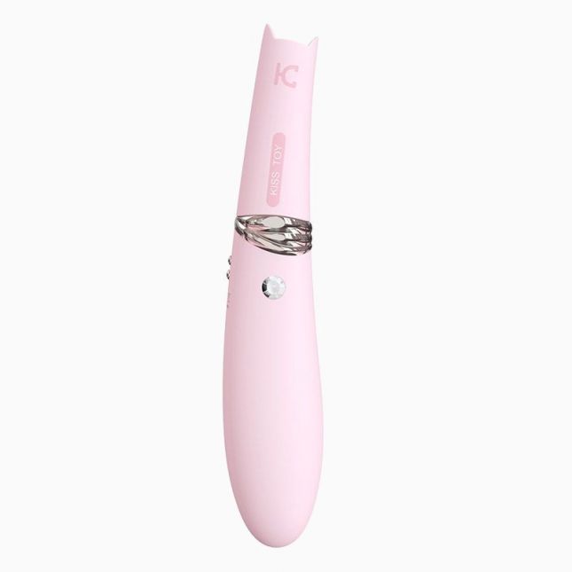Вакуумный стимулятор с вибрацией KisToy Miss CC Pink, можно использовать как вибратор, диаметр 36мм