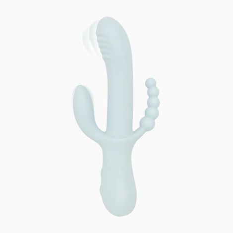 Потрійний вібратор Good Vibes Only – SAGE Triple Stimulation Vibe Soft Silicone – Blue, манливий рух