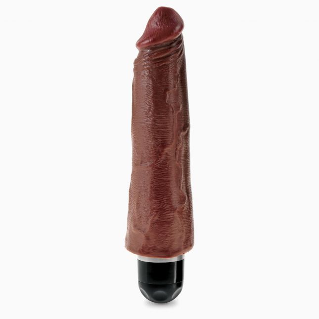 Реалистичный вибратор King Cock 8'' Vibr Stiffy, 21х6 см (коричневый)