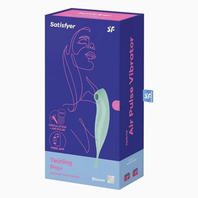 Вакуумний кліторальний вібратор - Satisfyer Twirling Pro+ Mint Вакуумний кліторальний вібратор - Satisfyer Twirling Pro+ Mint