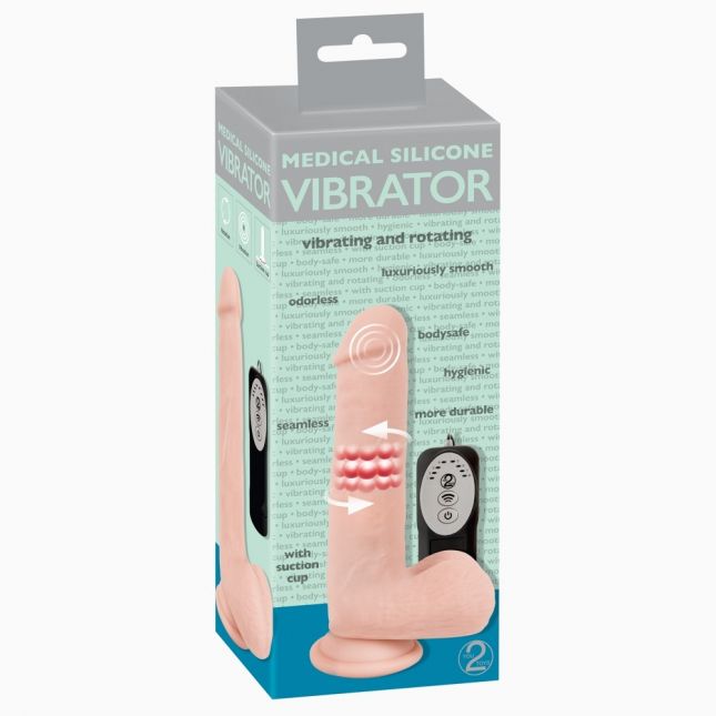 Реалистичный вибратор - Medical Silicone Rotating Vibrator