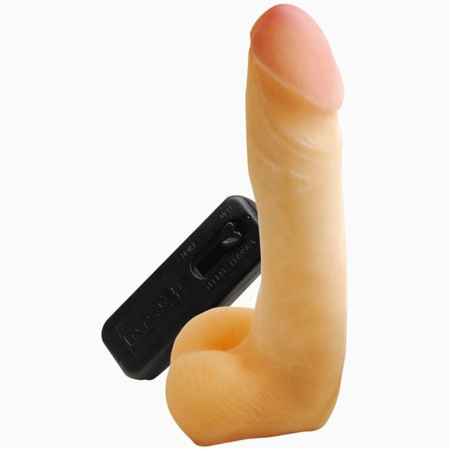 Вібратор CyberSkin® Vibrating CyberCock with Balls, 19х4, 3 см 