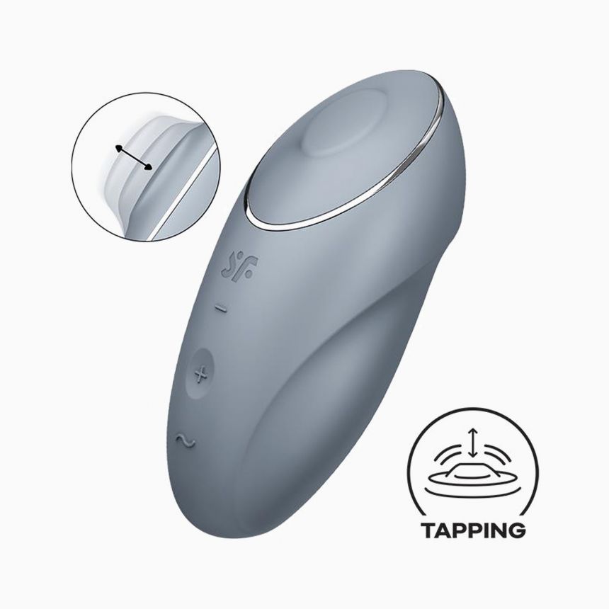 Кліторальний стимулятор - Satisfyer Tap & Climax 1 Bluegrey Кліторальний стимулятор - Satisfyer Tap & Climax 1 Bluegrey