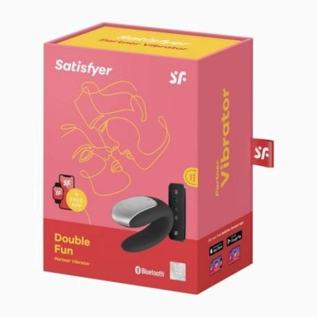 Вібратор для пар - Satisfyer Double Fun Black (App)