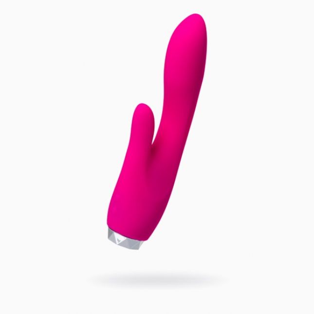 Вібратор з кліторальним стимулятором L'Eroina, силікон, рожевий, 18 см Вібратор з кліторальним стимулятором L'Eroina, силікон, рожевий, 18 см