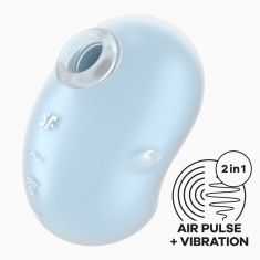 Вакуумный клиторальный стимулятор с вибрацией Satisfyer Cutie Ghost Blue