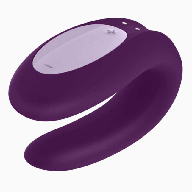 Satisfyer Double Joy Purple - вибратор для пары с управлением через приложение, 9х5.7см, (фиолетовый)