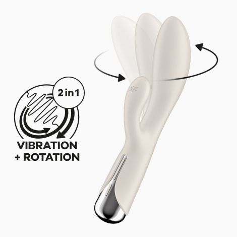 Вібратор-кролик з ротацією Satisfyer Spinning Rabbit 1 Beige, 3 мотори