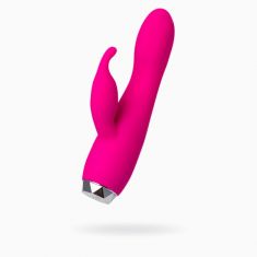 Вібратор з кліторальним стимулятором L'Eroina, силікон, рожевий, 17 см