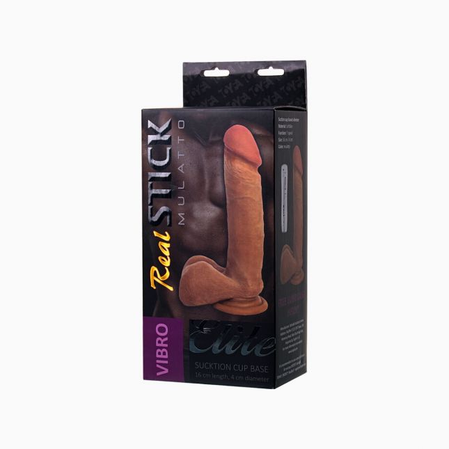 Вібратор Toyfa RealStick Elite Mulatto, реалістичний, на присоску, мулат, 16 см