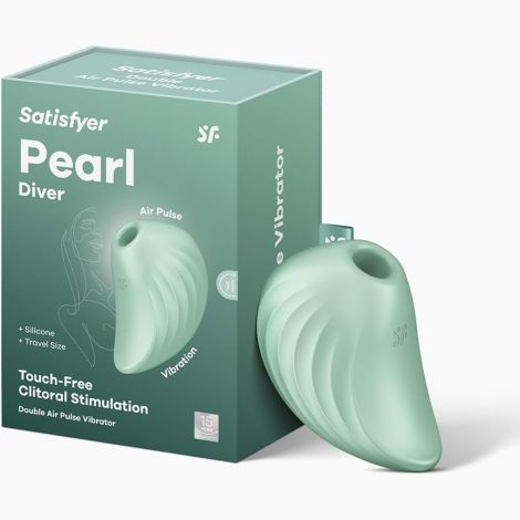 Вакуумний кліторальний вібратор - Satisfyer Pearl Diver Mint Вакуумний кліторальний вібратор - Satisfyer Pearl Diver Mint