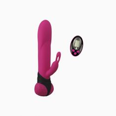 Вібратор з обертанням стовбура Adrien Lastic Bonnie & Clyde з пультом LRS, з петелькою для пальчика
