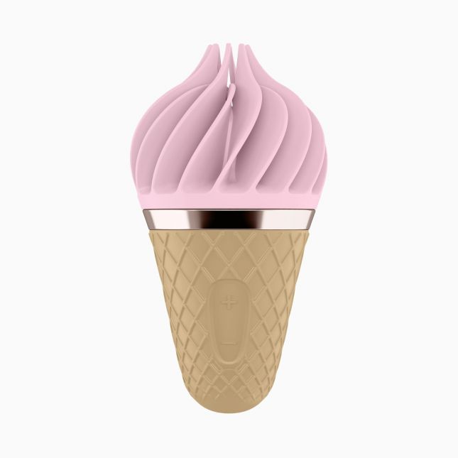 Мороженка спінатор Satisfyer Lay-On - Sweet Treat Pink/Brown, 10 режимів роботи, водонепроникна