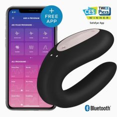 Вібратор для пар - Satisfyer Double Joy Black (App)