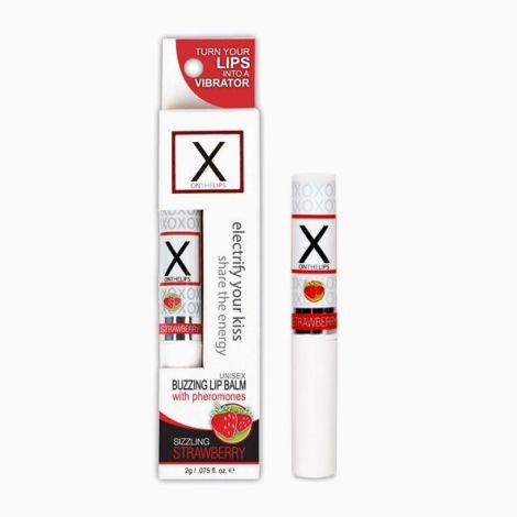 Стимулювальний бальзам для губ унісекс Sensuva – X on the Lips Strawberry з феромонами, полуниця