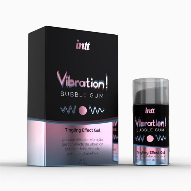 Intt Vibration Bubble Gum - жидкий вибратор со вкусом жвачки, 15 мл