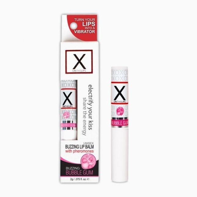 Стимулювальний бальзам для губ унісекс Sensuva - X on the Lips Bubble Gum з феромонами, жуйка