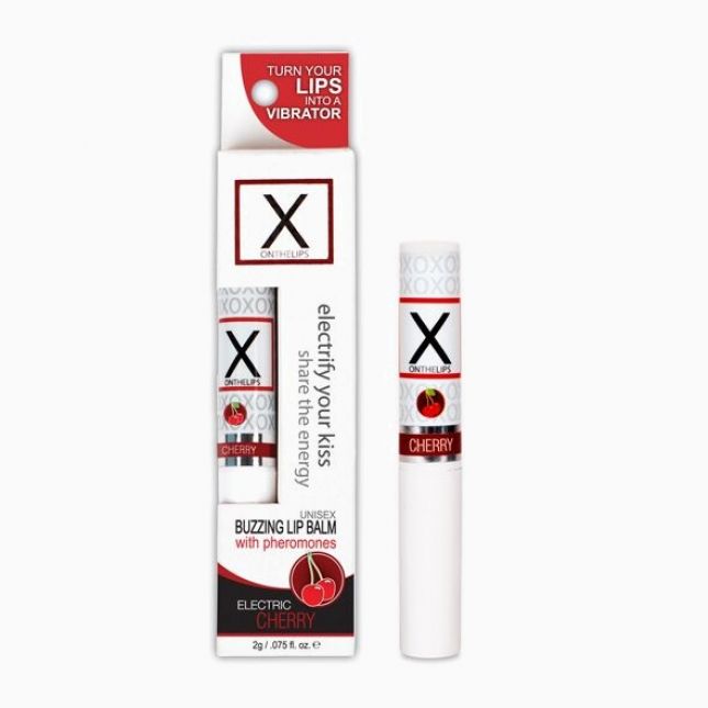 Стимулювальний бальзам для губ унісекс Sensuva - X on the Lips Cherry з феромонами, вишня