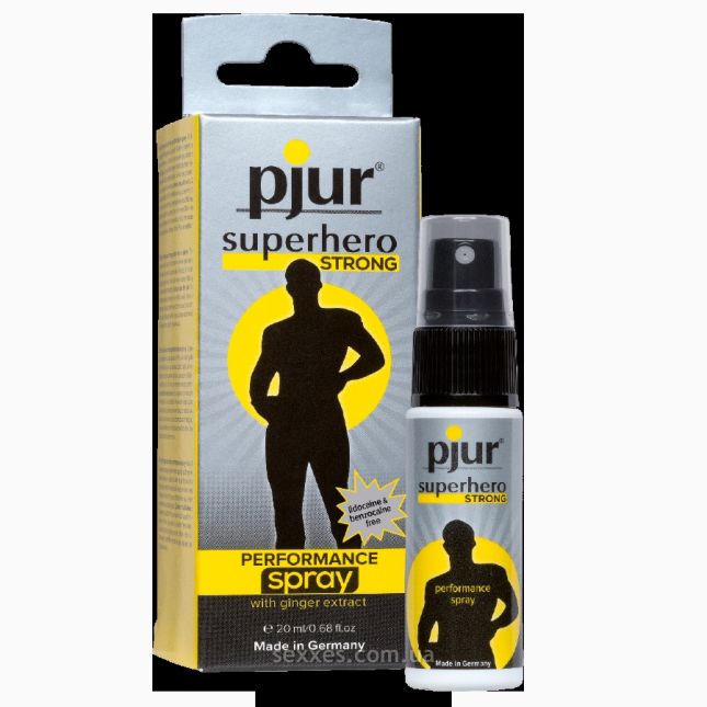 Пролонгирующий спрей pjur Superhero Strong Spray 20 ml, с экстрактом имбиря, впитывается в кожу