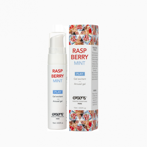 Стимулювальний гель EXSENS Kissable Raspberry Mint 15мл можна для поцілунків, охолоджувальний