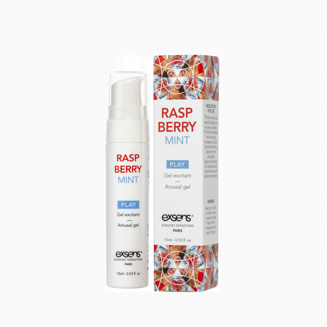 Стимулирующий гель EXSENS Kissable Raspberry Mint 15мл можно для поцелуев, охлаждающий